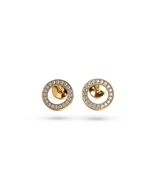 Pave Circle Studs